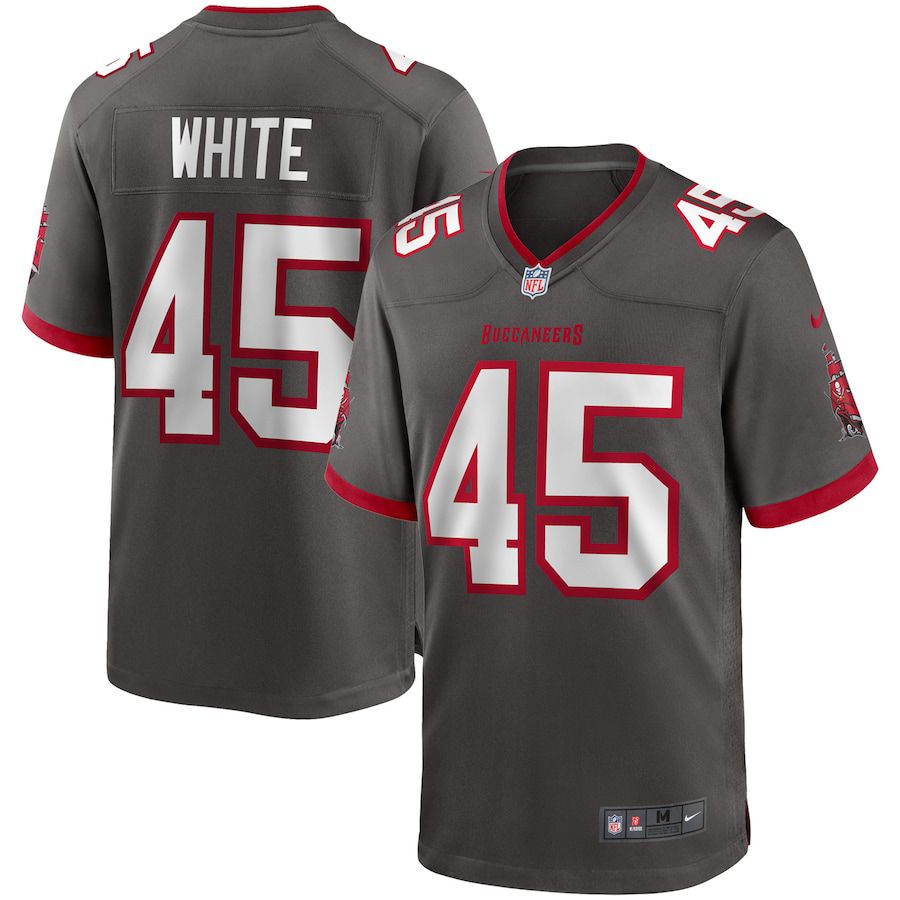 Men Tampa Bay Buccaneers #45 Devin White Nike Pewter Game NFL Jersey->tampa bay buccaneers->NFL Jersey